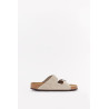 BIRKENSTOCK TAUPE ARIZONA NARROW SOFT FOOTBED SUEDE LEATHER SANDALS